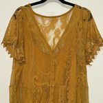 Torrid  lace & crochet maxi button up plus size 2X mustard yellow stunning dress Photo 1