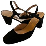 J.Crew  size 7.5 black suede leather ankle strap pumps shoes Photo 0