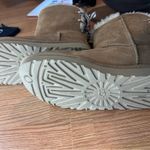 UGG Sold out  SHORT BAILEY BOW II DIAGONAL STRIPES CHESTNUT SUEDE FUR BOOTS Photo 1