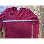 Loft Ann Taylor  Womens Silk Blend Stretch XS Red Base Layer Long Sleeve Soft Photo 4