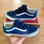 Vans Old Skool Suede Canvas Velcro 'Dress Blue” Women 9.0 US Mens 7.5 US Photo 2