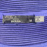 prAna  Women’s Sz Medium Gina Dress Cotton Blend Blue Stripe Short Sleeve Photo 2