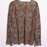 Equipment Raydon Wool Knit Cheetah Leopard Animal Print Crew Neck Sweater Large Photo 3