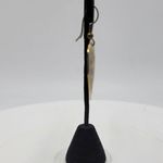 Vintage Embellished Heart Shaped Iris Flower Cloisonné Enameled Dangle Earrings Photo 6