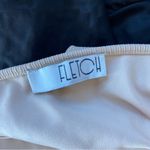 Fletch Brand Textured Ruffle Hem Super Fitted Solid Cream Midi Dress Photo 1