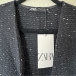ZARA  Black Tweed Rhinestone Button Mini Dress Size Small Photo 6