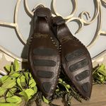 Qupid Pointed Toe Beaded Slip On Brown Shoes Kitten Heel Aztec Western Womens 7 Photo 8