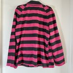 Sandro  Women's Dress Light Coat Lined Jacket Pink Black Striped Sz XL Photo 1