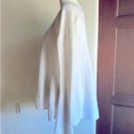 Free People “Sundae” Knit top white Linen Cotton V neck swing sweater S Photo 2