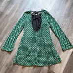 Cider  Round Neck Retro Geometric Tie Back Mini Dress Photo 5