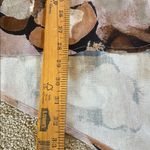 Pure by Ulla Popken Organic Cotton Button Down Shirt Asymmetrical Marbled 28/30 Brown Photo 7