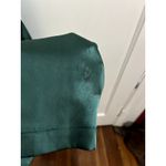 INC  Polyester Lace Trim Deep Green Long Wrap Robe Elegant Old Money Photo 4