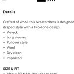 Amur Samira Two Tone Overlap Wool Sweater Dress Size XS Photo 3