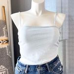 ZARA  Light Blue Denim Strappy Crop Top Women’s Size Large  NWT Photo 0