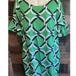 Crown & Ivy Green & Navy Shift Dress Size 6 Event Wedding Spring Summer Lite Photo 0