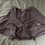 Boutique Long Sleeve Top Gray Size M Photo 0