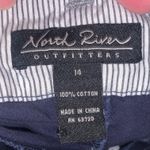 North River Navy Blue Capris with Rope Belt Anchor Buttons Nautical Photo 7