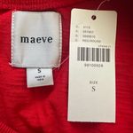 Anthropologie Maeve Top Smocked Muscle Short Sleeve Cotton Red Sz S NWT New Photo 7
