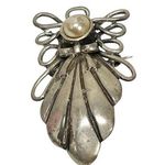 Sterling Silver 925 Guardian Angel Pearl Pendant Pin Brooch Accessory Photo 0