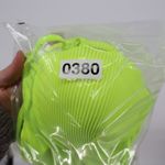 One Piece Womens Medium Lime Green Ribbed Padded Push Up Underwired Swimwear Photo 4