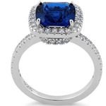 New Deep Blue Sapphire Ring Silver 925 Size 8 Photo 2