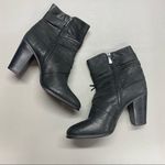 Vince Camuto Ferrah Black Leather Boots Block Heel Tassel Size Zip Size 10 / 40 Photo 1