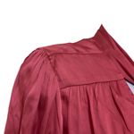 Paige Pink Satin Blouse Tie Neck Short Sleeves Small NWT Secretary Slinky Work Photo 3