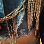 Labijou rhinestone fringe cropped denim jacket Photo 4