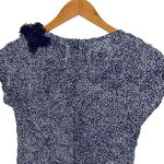 Sara Campbell Raised Rosette Crepe Dress Navy White Pattern W/Appliqué accent at Blue Size 0 Photo 4