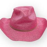 Anthropologie new  [by C.C.] 𒀭 Sparkle Straw Cowboy Hat 𒀭 Medium Pink 𒀭UPF 50+ Photo 4