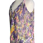 CAbi “Petals” Purple Multi Watercolor Chiffon Crossover Flowy Tank Top Small NWT Photo 3