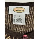 Talbots Vintage Cardigan Women's S Brown Tan Filigree Silk Cashmere Knit Blend Photo 4