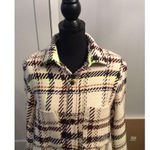 ZARA  Womens Shacket Medium M Plaid Shirt Jacket Photo 3