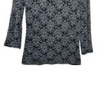 Marina Luna Womens Burnout Velvet Top L Black Gray Floral Italy Made Whimsigoth Size L Photo 3