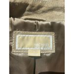 Michael Kors  Tan Leather Long Sleeve Moto Jacket Photo 5