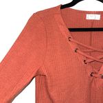 Maurice's 24/7 Burnt Orange Strappy Front Waffle Knit Top Photo 3