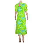 RHODE Maci Geometric Puff Sleeve Midi Dress, Electric Eden, 8 (US) Green Photo 12