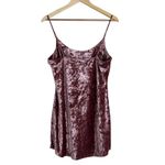 Forever 21 Mini Dress Womens L Pink Crushed Velvet Sleeveless Y2K 90s Coquette Photo 3