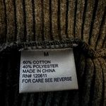 Stoic Jacket Drawstring Hood Ribbed Full Zip Cotton Long Sleeve Knit Gray Medium Photo 3