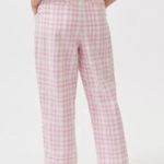 Urban Outfitters  Pink Gingham Paige Linen Pleated Pants Medium Photo 3