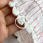 Velvet By Graham And Spencer Rina Embroidered Blouse Small Striped Tassel Photo 5