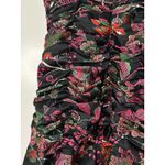 Hutch Tisha Ruched Maxi Dress Black Floral Multi Size 10 NWT Tiered Skirt w Slit Photo 14
