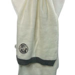 SCARF Tight Knit Rectangular Cream and Gray cozy warm White Photo 0