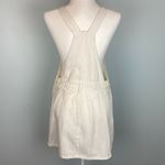 Sadie & Sage White Denim Overalls Skirt Mini Pockets Button Sides Cotton Sz Med Photo 4