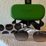Kate Spade : Brown Wired Sunglasses- Green Case with cleaning cloth Photo 0