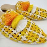 Rag N Co Mariana Woven Flat Mules With Tassels New US 8 Yellow Photo 3