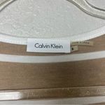 Calvin Klein Khaki & White Striped Wrap Dress Size 8 Photo 2