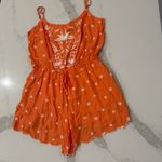 Anthropologie x Eloise Elspeth Floral Embroidered Romper Women’s Large Orange Photo 3