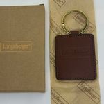 Longaberger Brown Leather Keychain With Gold Photo 0