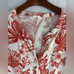 Panama Jack  1X Linen Blend Boho Floral Tunic Top in Rust - Plus Photo 3